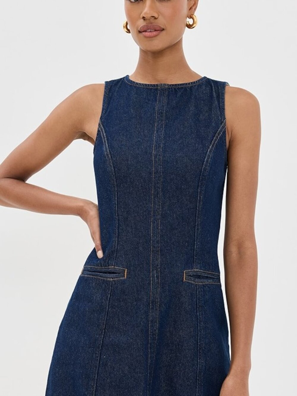 Reformation Denim Mini Dress Dark Wash 4